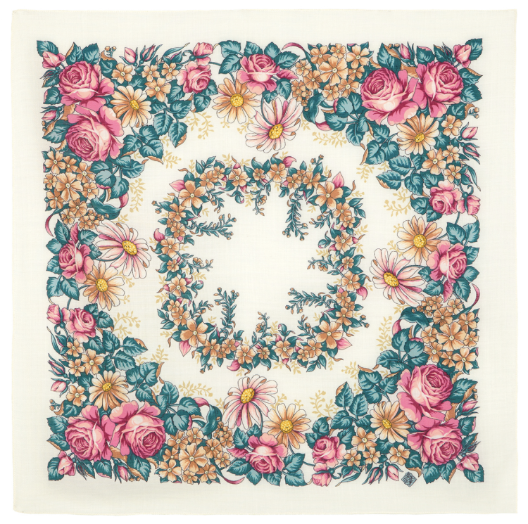 14 Foulard "Danse des Fées" Pavlovoposad 100% laine