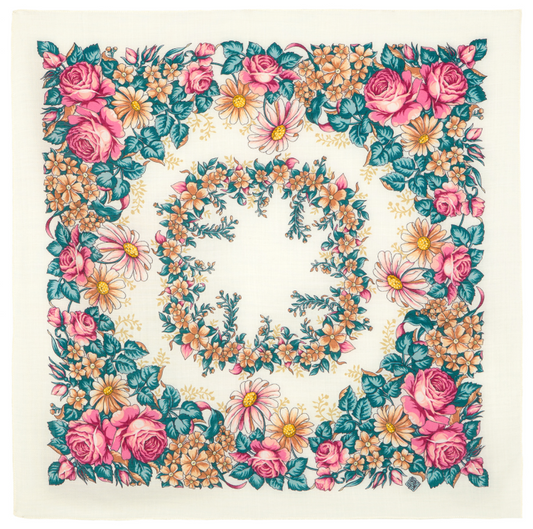 14 Foulard "Danse des Fées" Pavlovoposad 100% laine