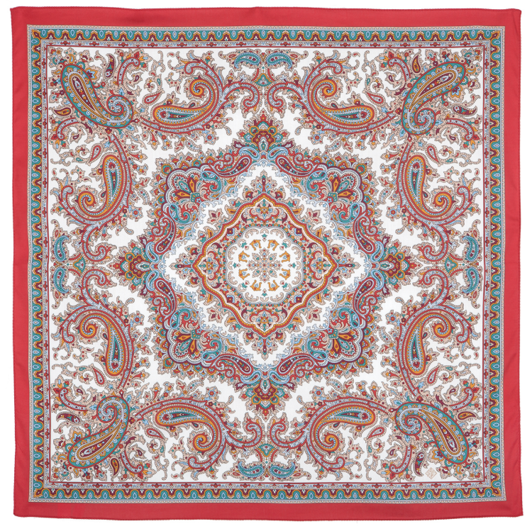 15 Foulard  "La curiosité" Pavlovoposad 100% coton