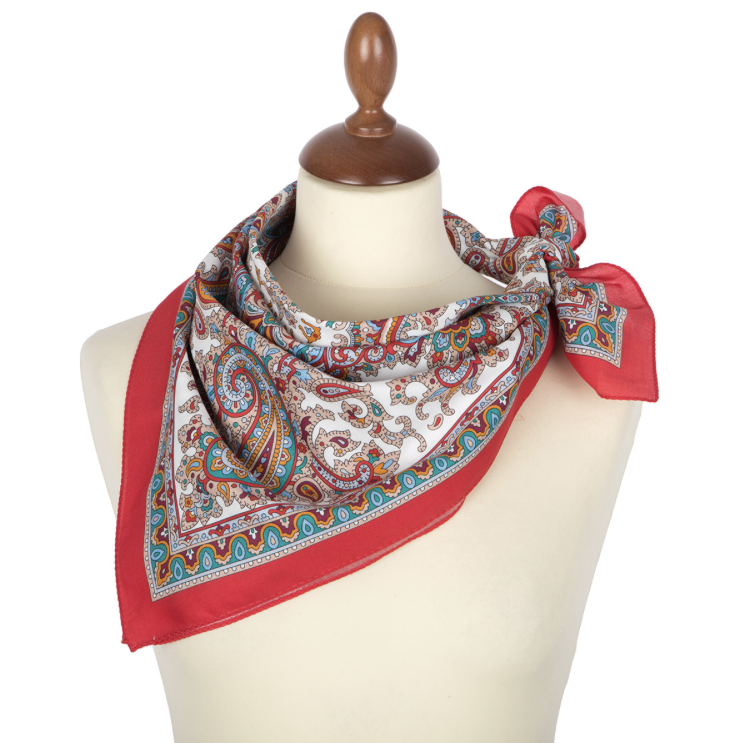 15 Foulard  "La curiosité" Pavlovoposad 100% coton