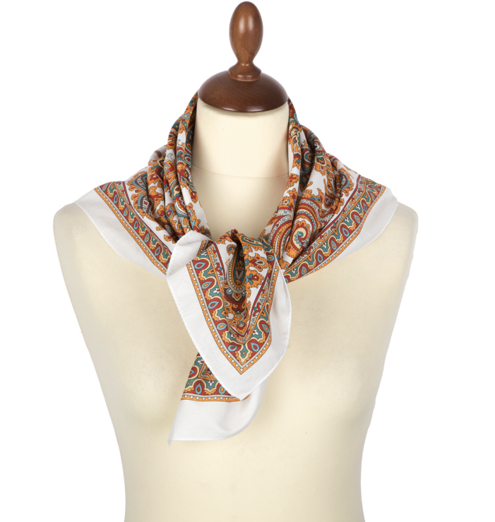 21 Foulard Pavloposad  "La curiosité" 100% coton