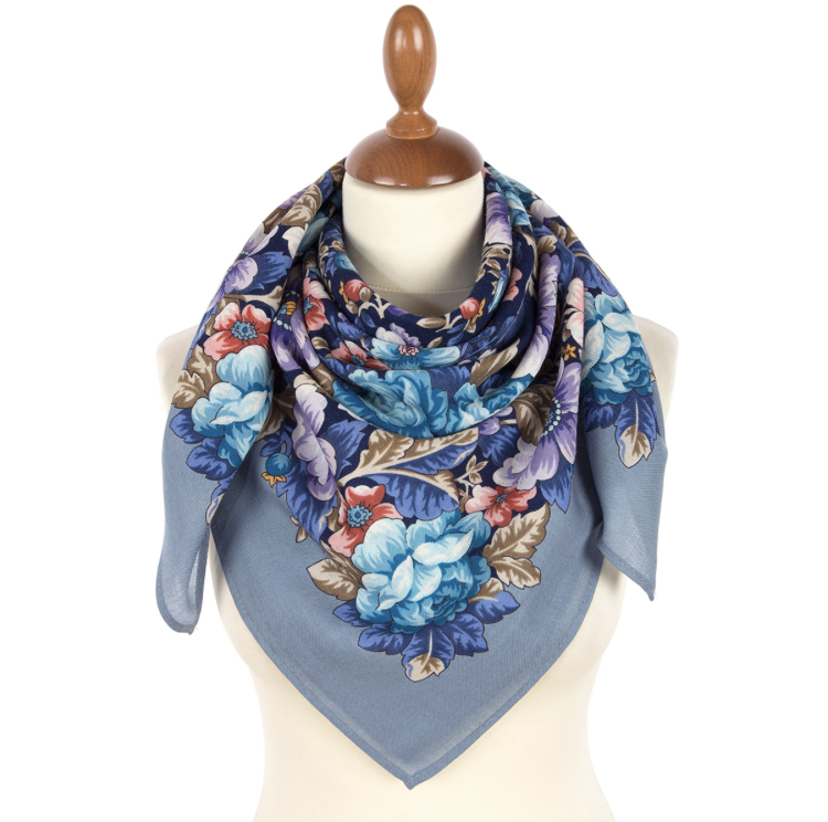 20 Foulard Pavlovposad  "Nuit magique" 100% laine