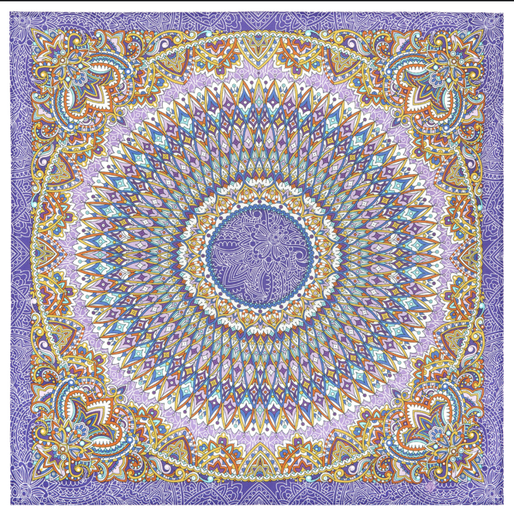 29 Foulard Pavloposad  "Soleil" 100% coton