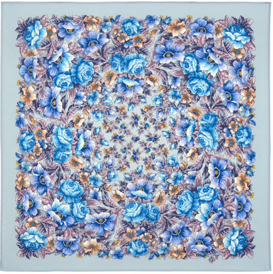 41 Foulard Pavlov Posad "Nuit magique" 100% laine