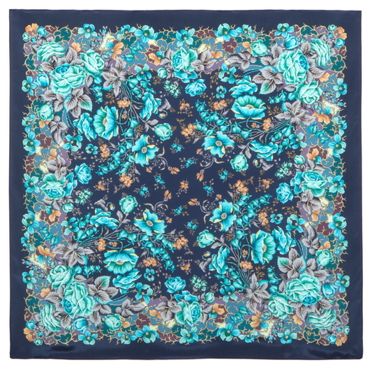 71 Foulard Pavlovposad << Russe>>100% soie naturelle