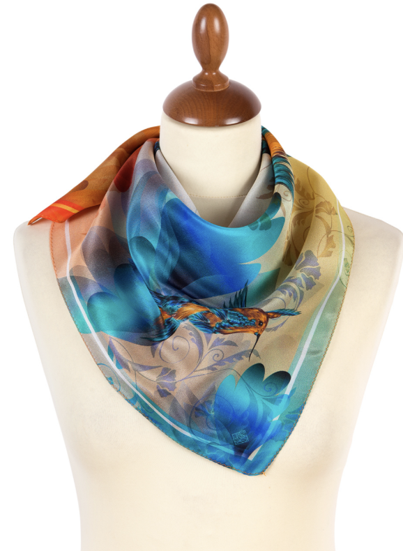 58 Foulard Pavlovopossad <<10324>>100% soie