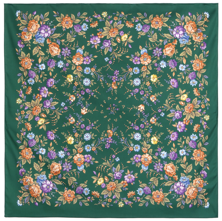 59  Foulard Pavlovopossad  <<petit jardin>>100% coton