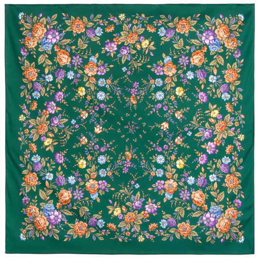 59  Foulard Pavlovopossad  <<petit jardin>>100% coton