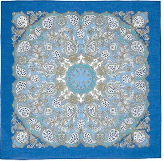 68  Foulard Pavlovopossad  <<Tango avec léopard>>100% coton